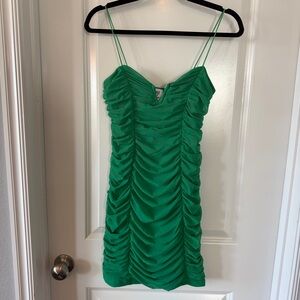 Princess Polly Green Ruched Bodycon Mini Dress Size 8 Sleeveless